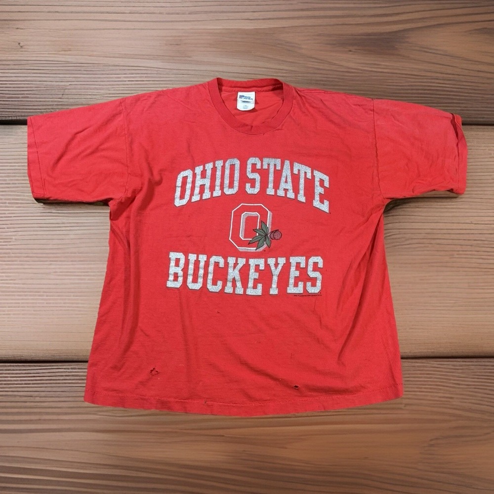 Vintage 1996 Ohio State Buckeyes Shirt XL Pro Player Graphic Tee Single Stitch